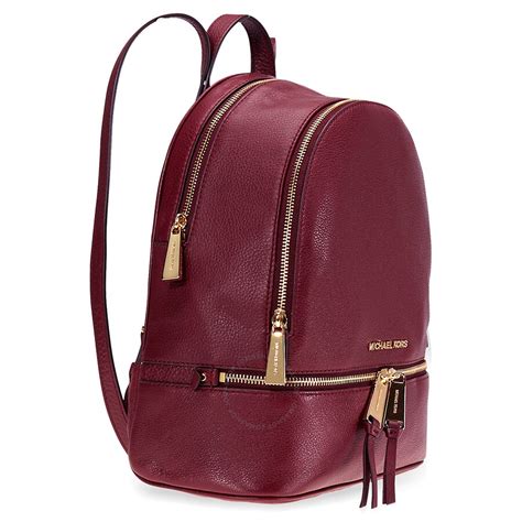 michael kors rhea medium leather backpack oxblood|mk rhea slim backpack.